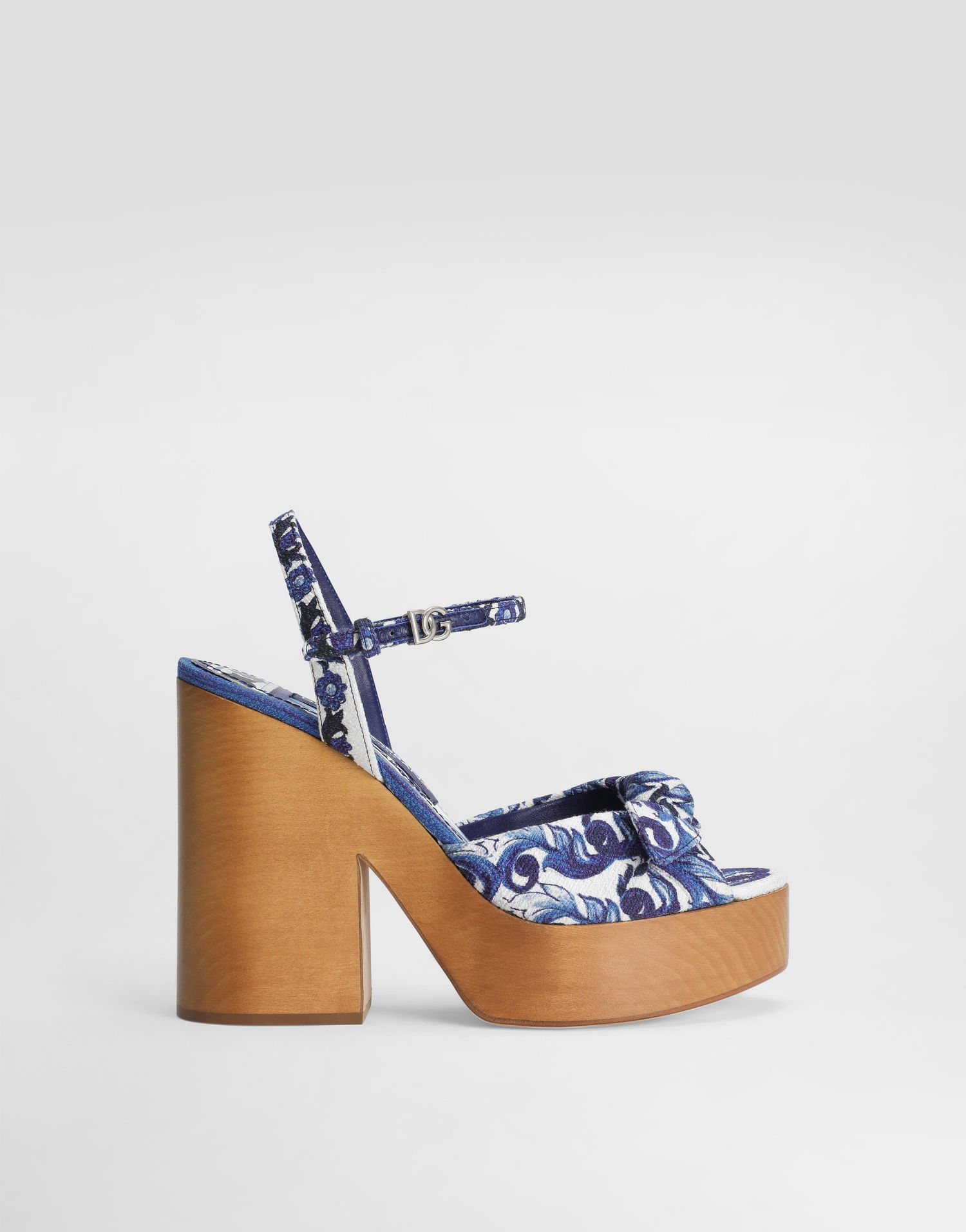 Doplnky Dolce & Gabbana Dolce & Gabbana Majolica-print Wedge Sandals Modrá | CZ0322A6514HA3OB, 0