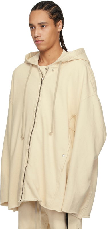 Mikina Rick Owens Rick Owens DRKSHDW Peter Zipped Hoodie Béžová | DU01E3289 FN, 3