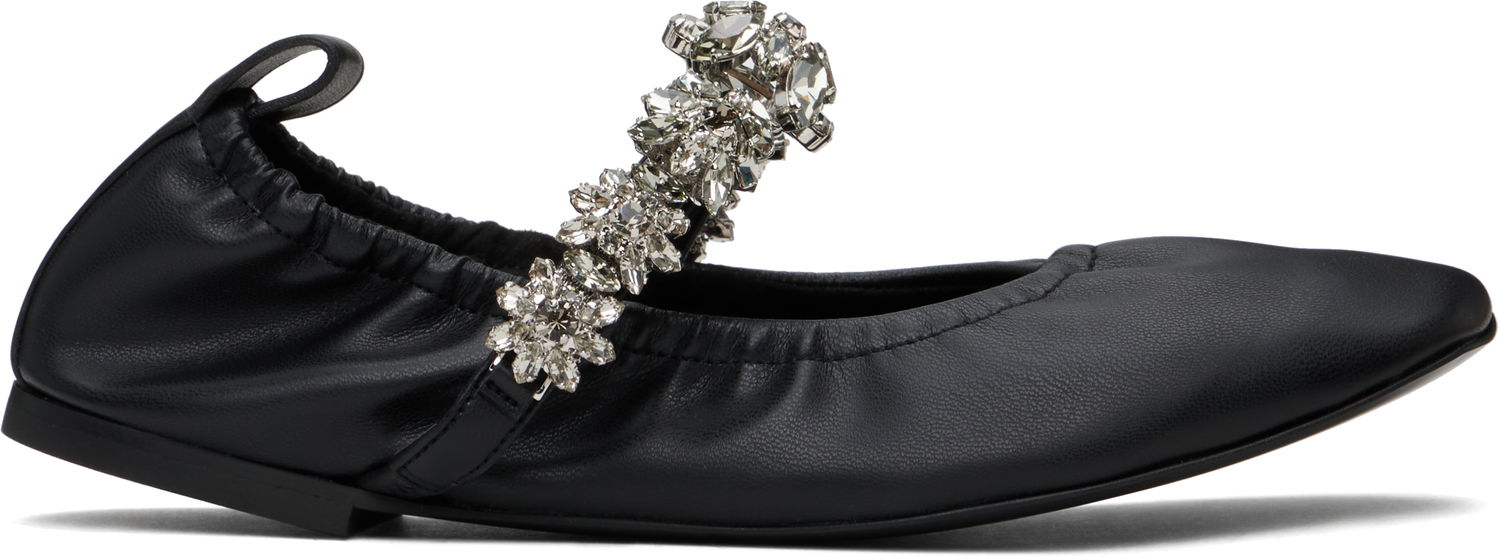 Tenisky a topánky Stella McCartney Stella McCartney Elsa Crystal Flowers Ballerina Flats Čierna | 810497W1IL0, 0