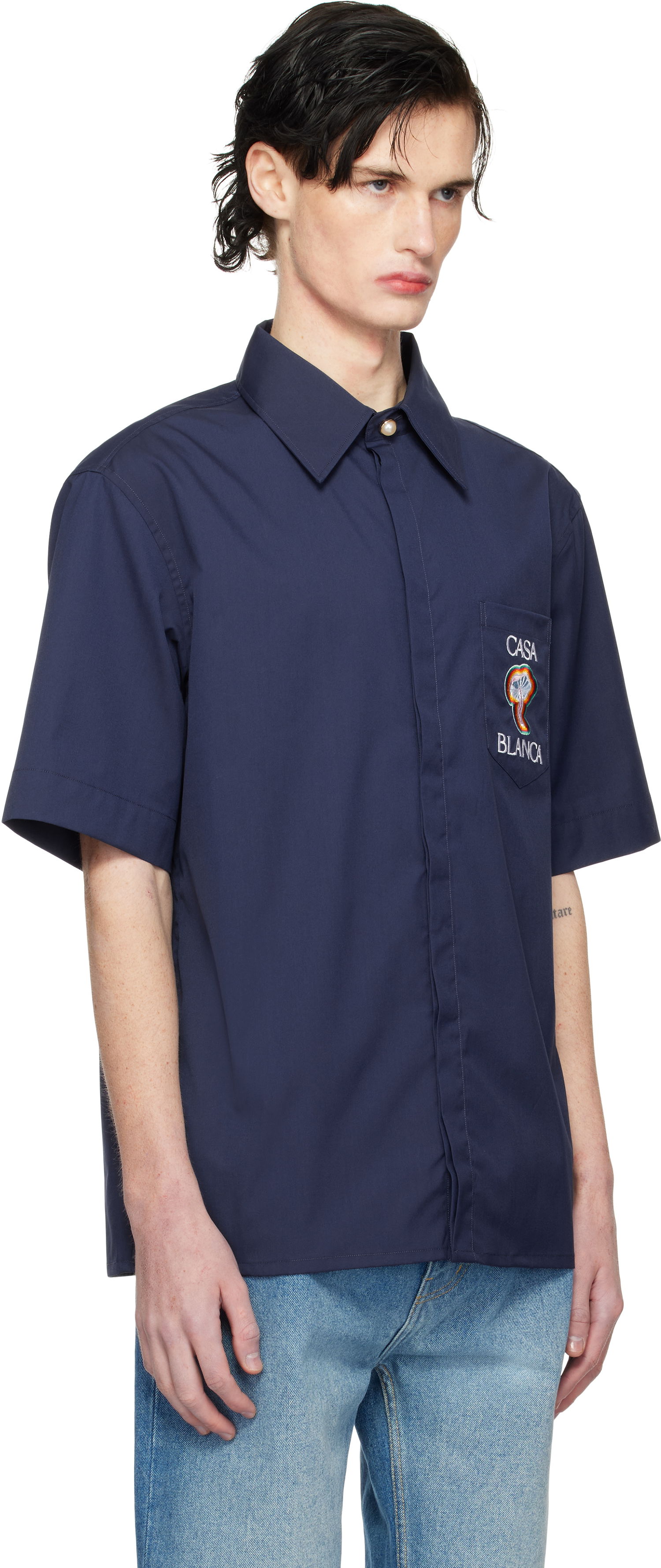 Košeľa Casablanca Short Sleeve Shirt Navy | MPS25-SH-137-01, 1