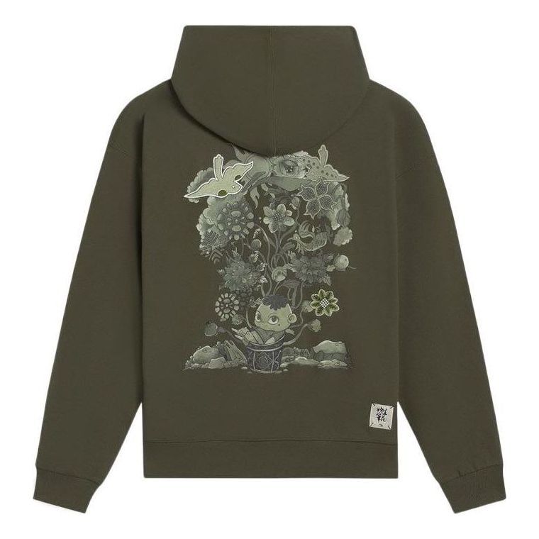 Mikina Li-Ning Sports Style Graphic Print Hoodie Zelené | AWDS669-3, 0