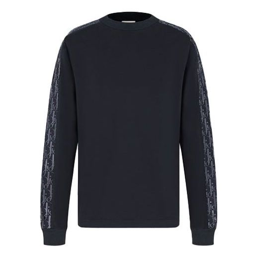 Tričko Dior Dior Loose T-Shirt with Embroidered Logo Sleeves Navy | 113J643A0554-C542