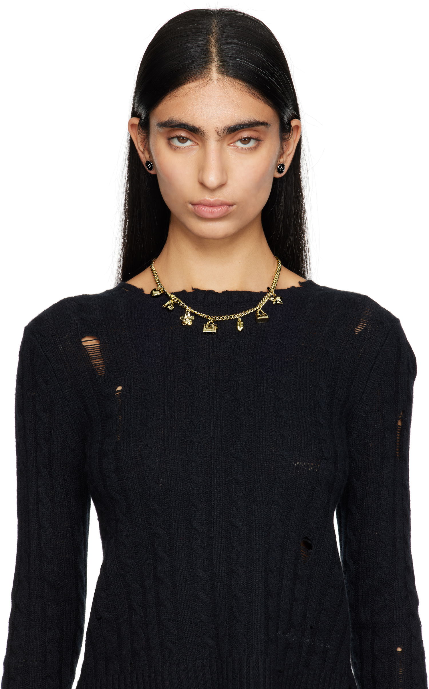 Náhrdelník Marc Jacobs Marc Jacobs 'The Mini Icon Charm' Chain Necklace Metalická | 2R4JNC001J37, 1