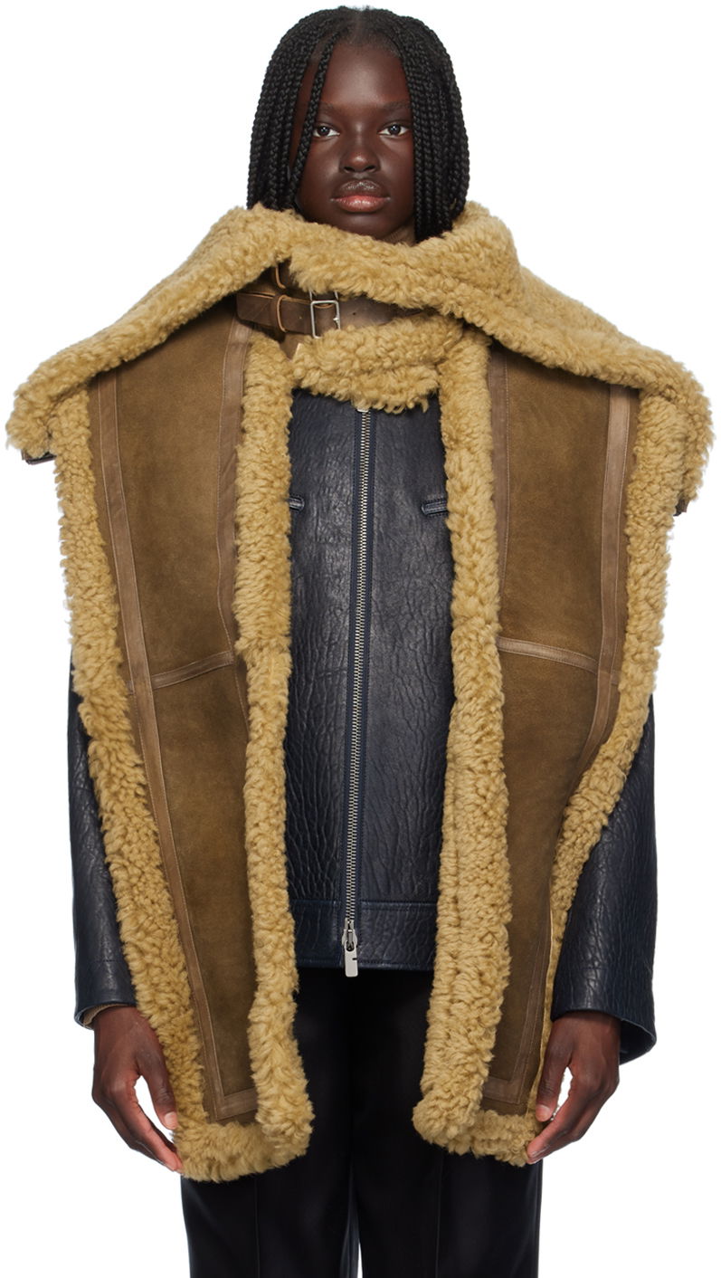 Oblečenie Burberry Brown Hooded Shearling Scarf Hnedá | 8095212, 0