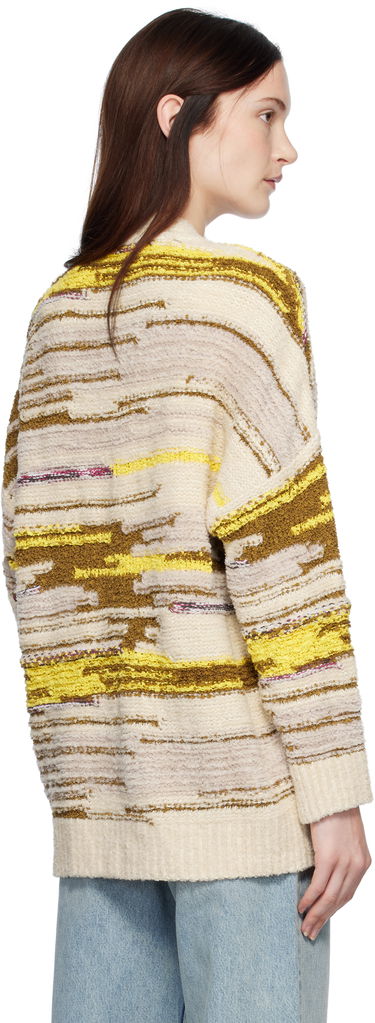 Sveter Moschino Jeans Striped Knit Cardigan Béžová | 251K10681, 2