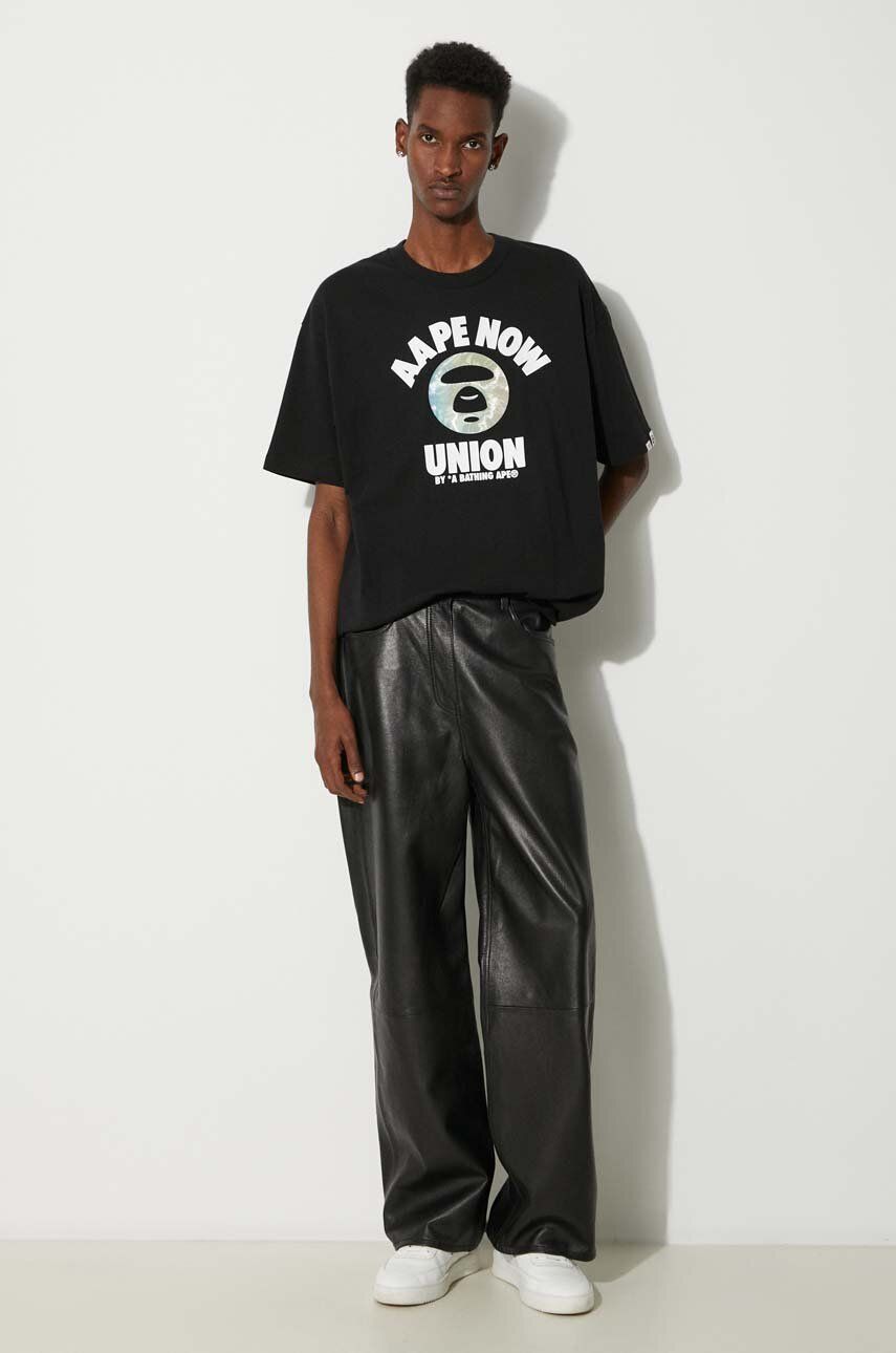 Tričko AAPE by A Bathing Ape AAPE By A Bathing Ape Union Logo Print T-Shirt Čierna | AAPTEM1447XXM, 1