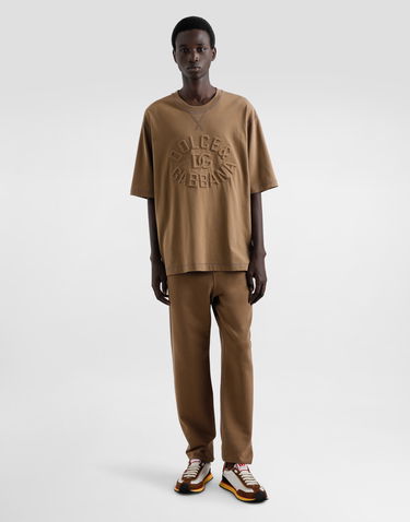 Tričko Dolce & Gabbana Dolce & Gabbana Cotton T-Shirt with Embossed Logo Hnedá | G8SJ6ZG7O2QM0672, 1