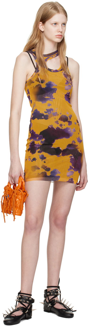 Šaty Ottolinger Ottolinger Cutout Tie-Dye Mini Dress Žltá | 100816, 3