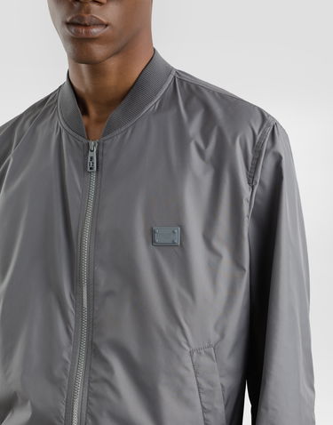 Bomber bunda Dolce & Gabbana Dolce & Gabbana Technical Fabric Bomber Jacket Šedá | G9BLMTFUS27N5822, 3