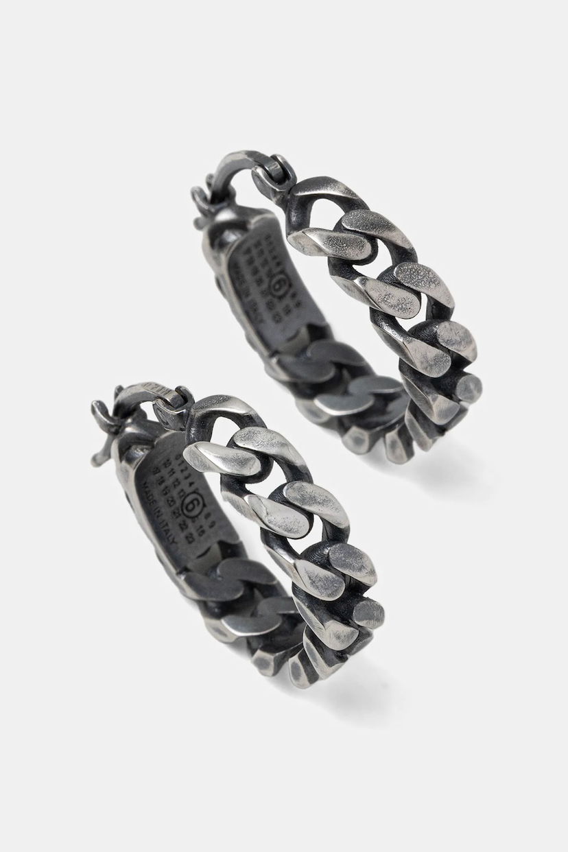 Náušnice Maison Margiela MM6 Maison Margiela Oxidized Chain-Link Earrings Metalická | SM7VG0100.SV0235.954