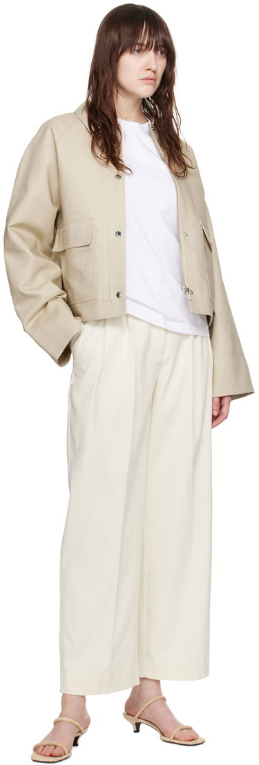 Nohavice TOTEME TOTEME Pleated Wide-Leg Trousers Biela | 243-WRB0202-FB0191, 3