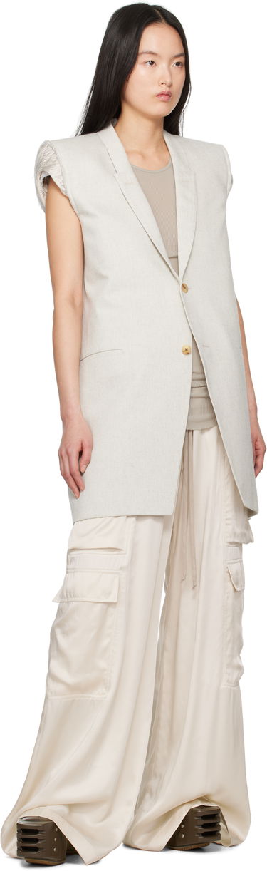 Vesta Rick Owens Rick Owens Hollywood Dirt Tailored Sleeveless Denim Blazer Béžová | RP01E7768 DRD, 3