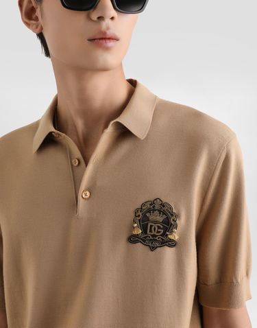 Polo tričko Dolce & Gabbana Dolce & Gabbana Virgin Wool Polo Shirt Béžová | GXZ02ZJDVG8M2366, 3