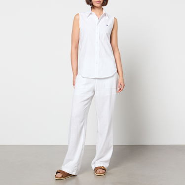 Nohavice Polo by Ralph Lauren Ralph Lauren Sleeveless Cotton Canvas Shirt Biela | 211906520001, 0