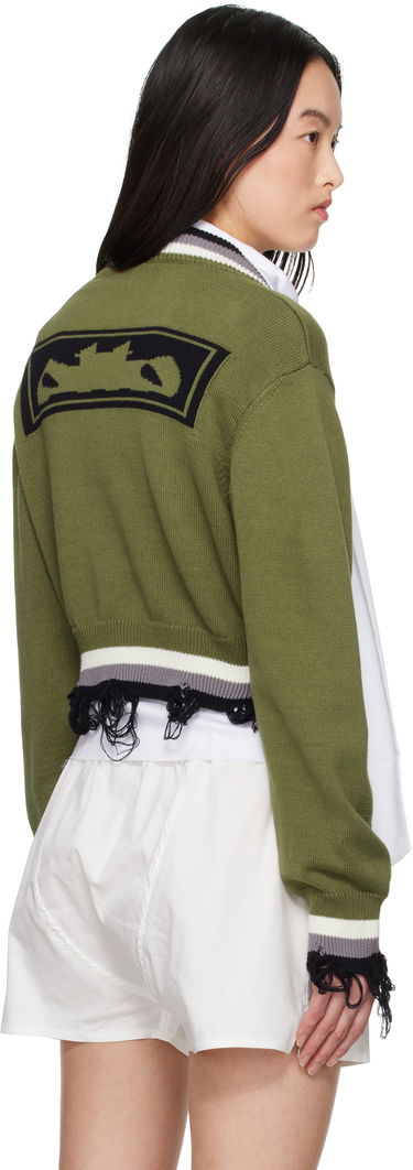 Sveter Ottolinger Ottolinger Cropped V-Neck Sweater Zelené | 10710150701, 2
