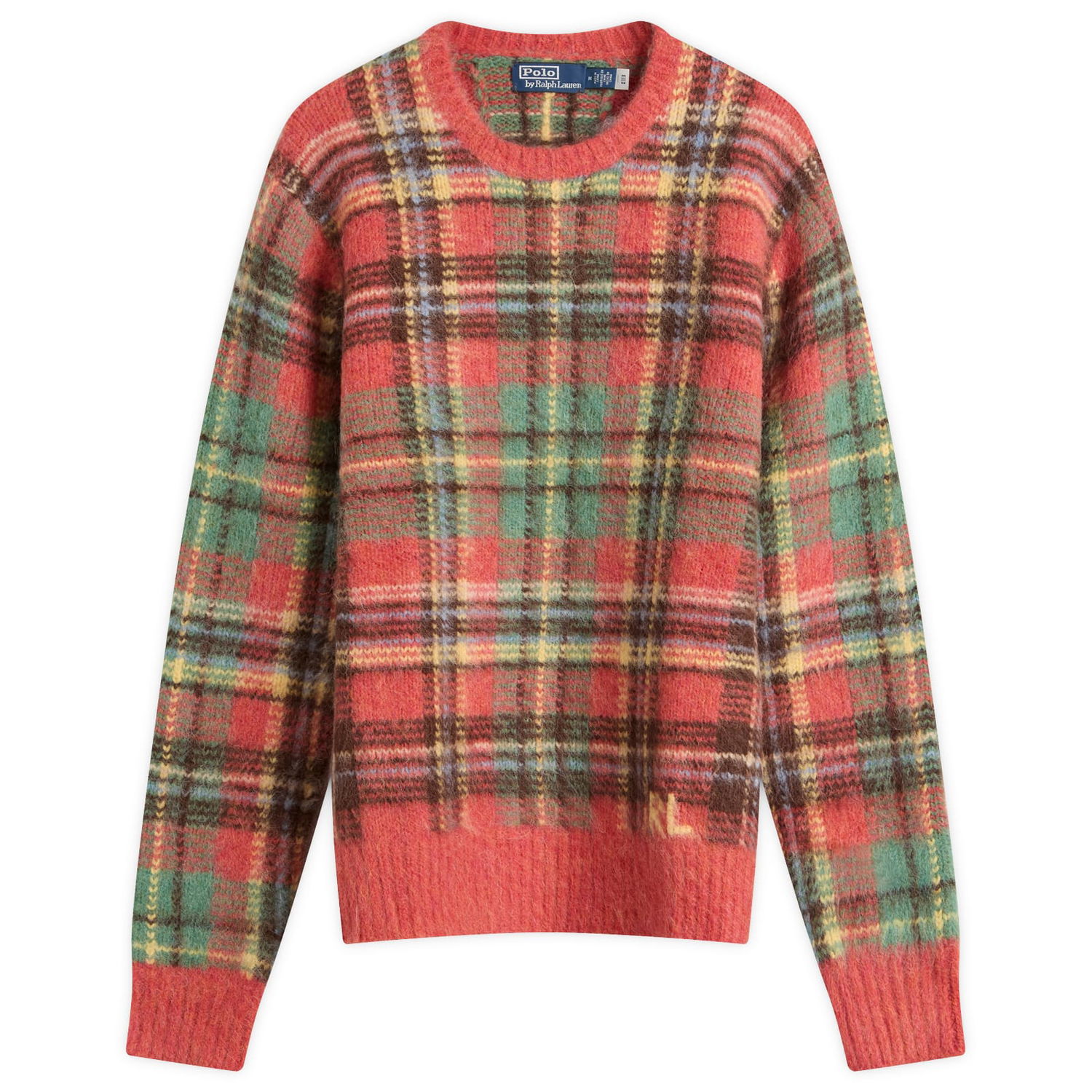 Sveter Polo by Ralph Lauren Ralph Lauren Mohair Check Knit Jumper, Size Large Červená | 710978083001-Red, 0