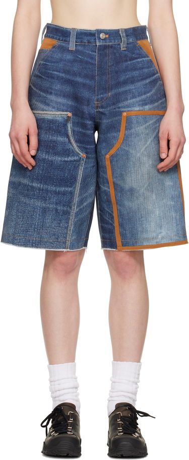 Šortky Andersson Bell Andersson Bell Trompe L'oeil Double-Knee Denim Shorts Modrá | apa786u, 0
