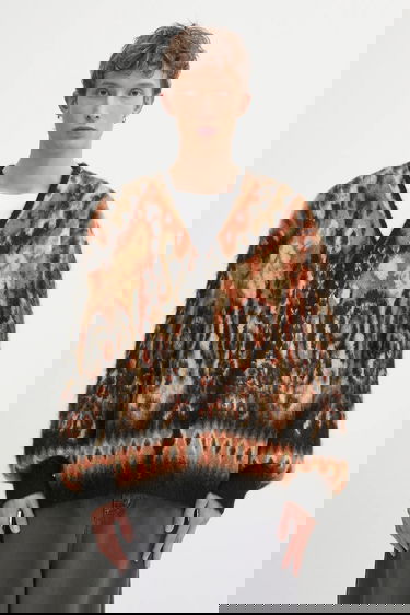 Sveter Needles Mohair Blend Paisley Cardigan Rôznofarebný | RW356, 0