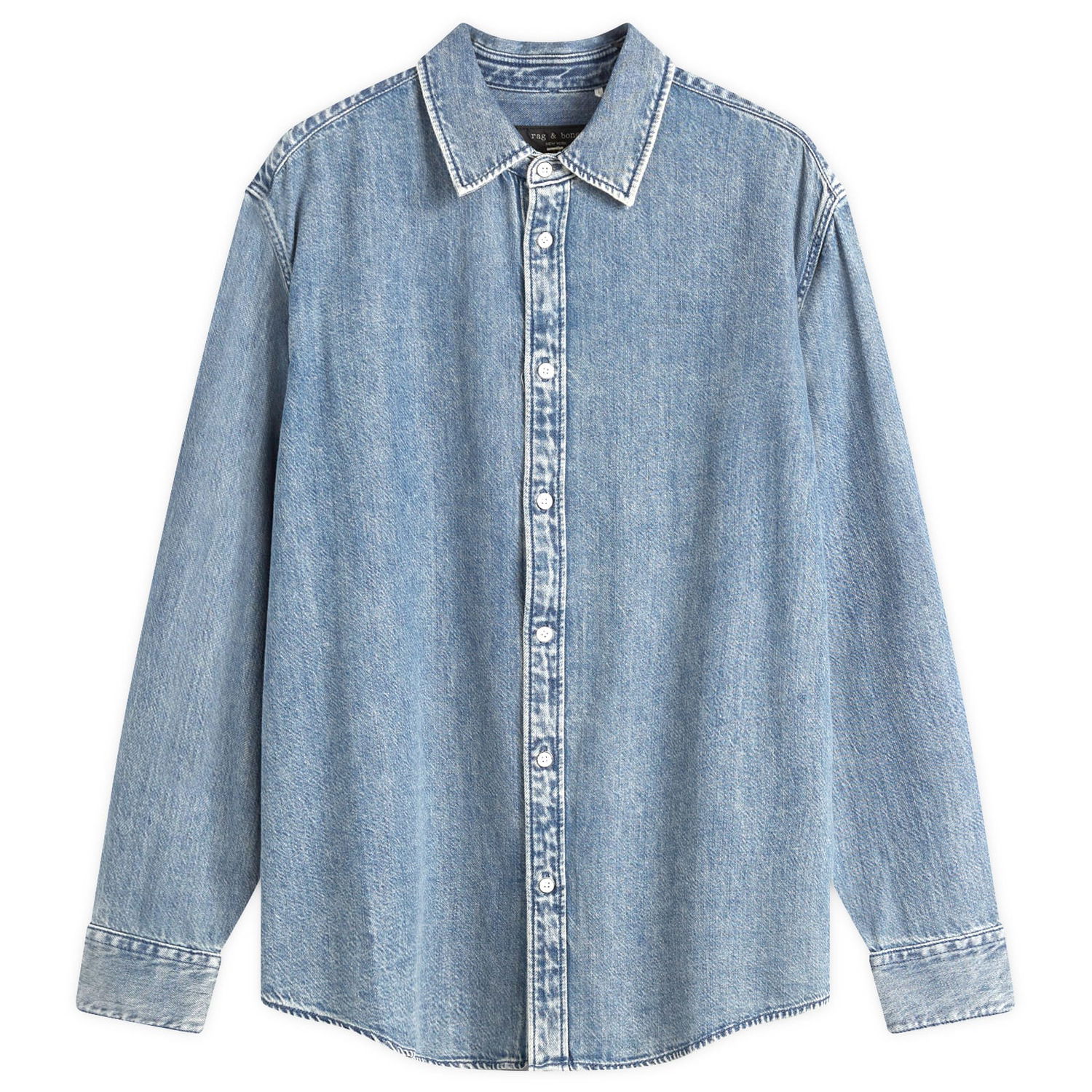 Košeľa rag & bone Rag & Bone Matthew Denim Shirt Size Large Modrá | MED24H1438UFCB, 1