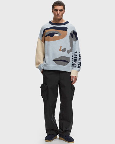 Sveter KidSuper Boxy Face Sweater Modrá | AW24-SW-11, 1