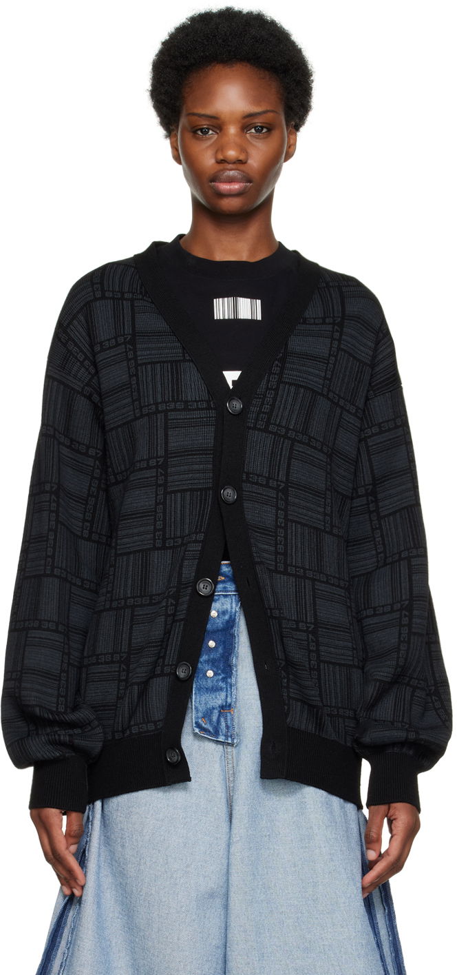 Sveter VETEMENTS Barcode Pattern Cardigan Čierna | VL14KN600B, 0