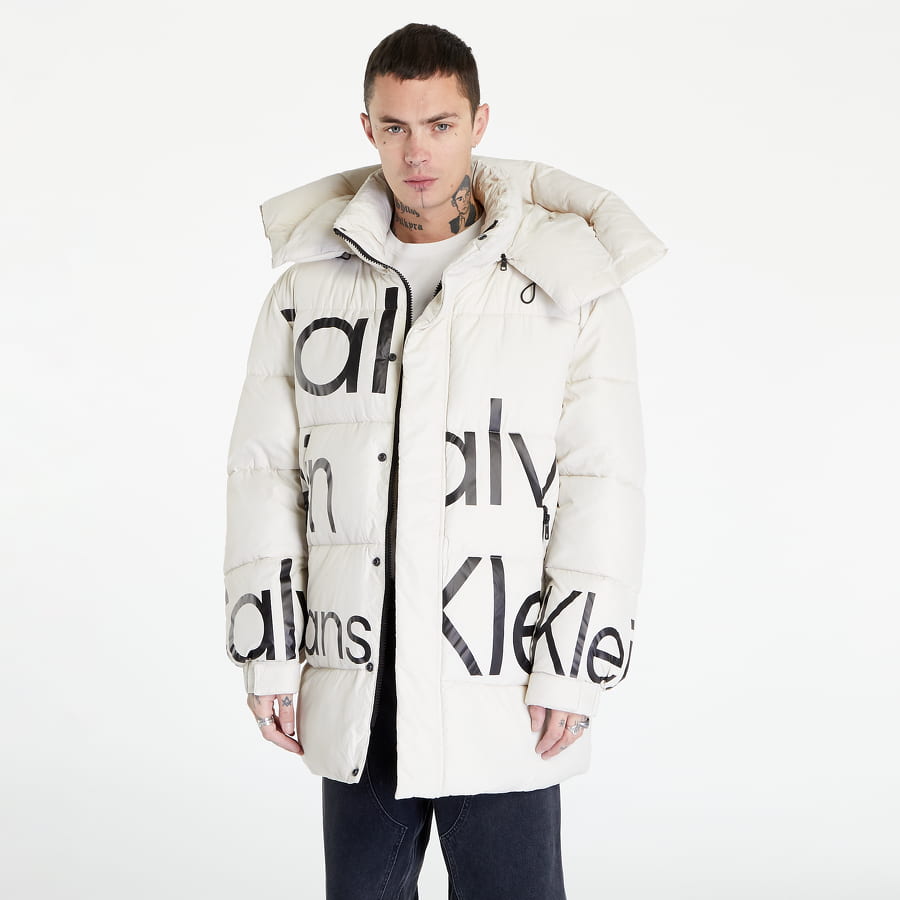 Prešívaná bunda CALVIN KLEIN JEANS Bold Disrupted Logo Jacket Béžová | J30J321913 ACF, 0