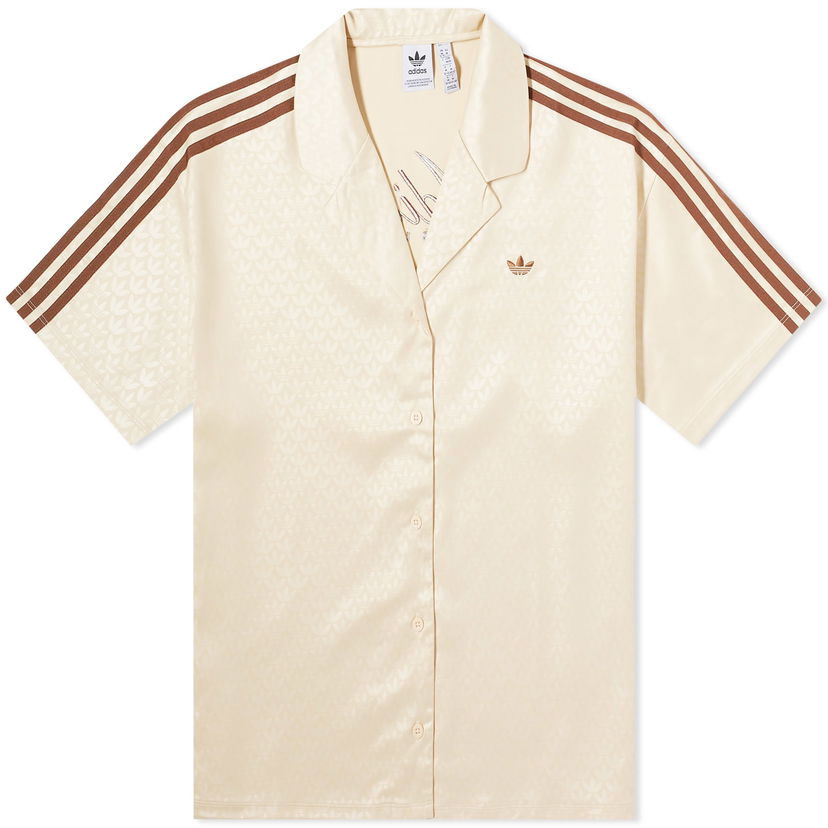 Košeľa adidas Originals Monogram Button-Down Shirt Béžová | IS3848