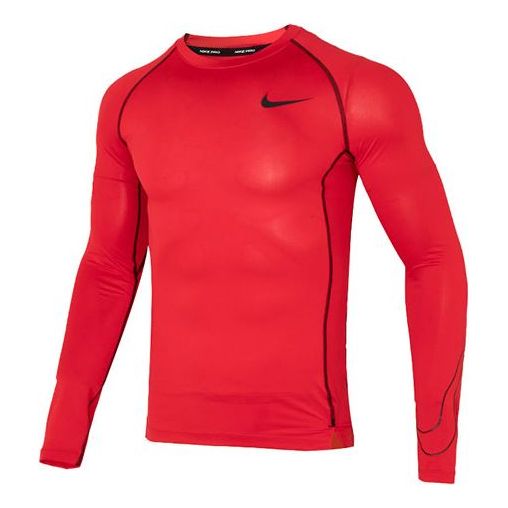 Body Nike Pro Tight-Fit Long-Sleeve T-Shirt Červená | DD1991-657