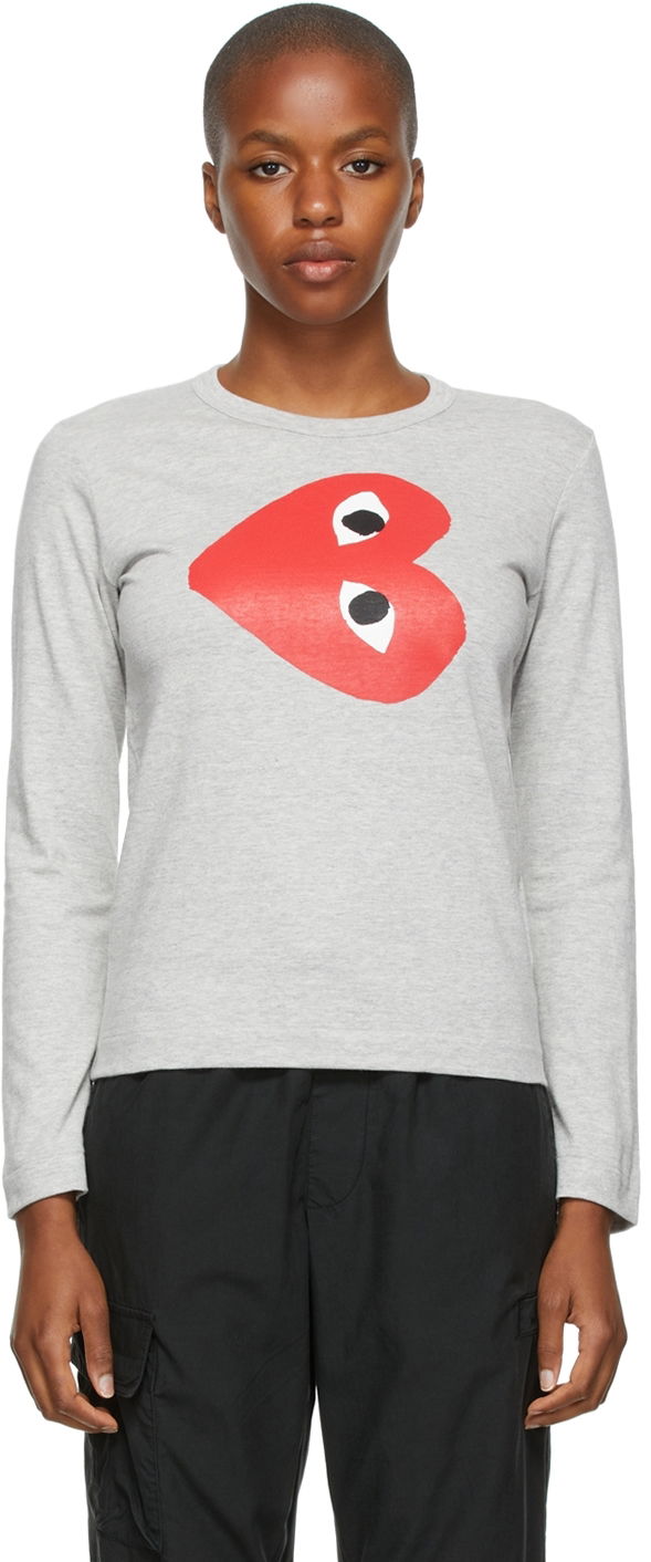 Tričko Comme des Garçons COMME des GARÇONS PLAY Rotated Heart T-Shirt Šedá | P1T267, 0