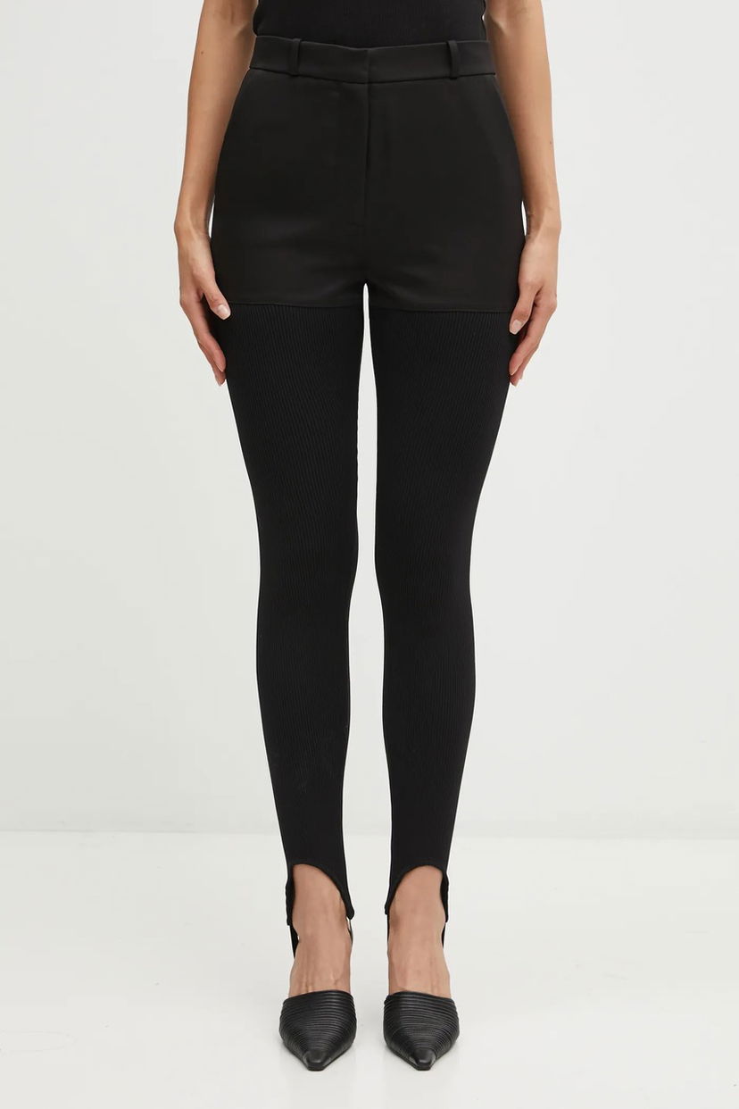 Legíny Coperni Hybrid Rib High Waist Snug Fit Stirrup Leggings Čierna | COPP138F3004