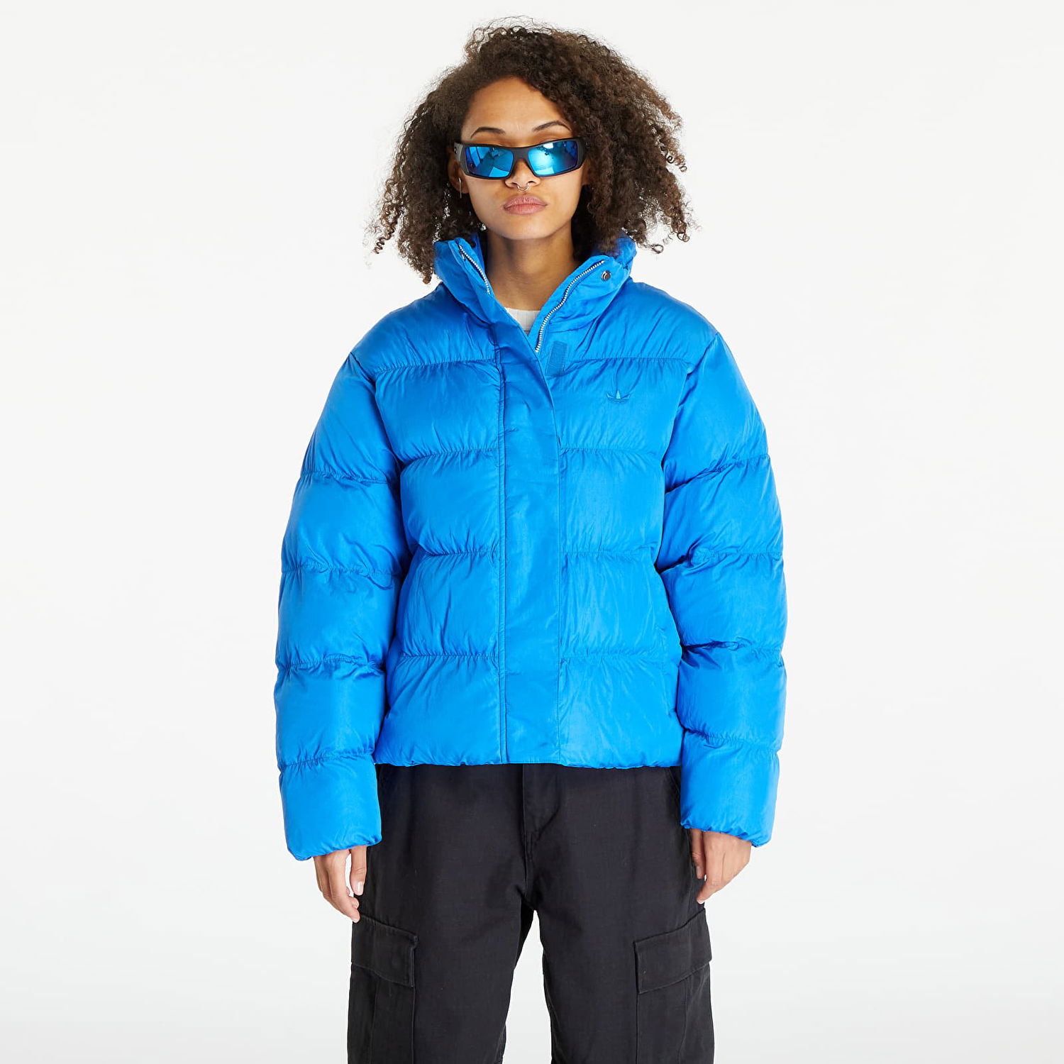 Prešívaná bunda adidas Originals Short Vegan Puffer Jacket "Blue Bird" Modrá | IJ8234, 0