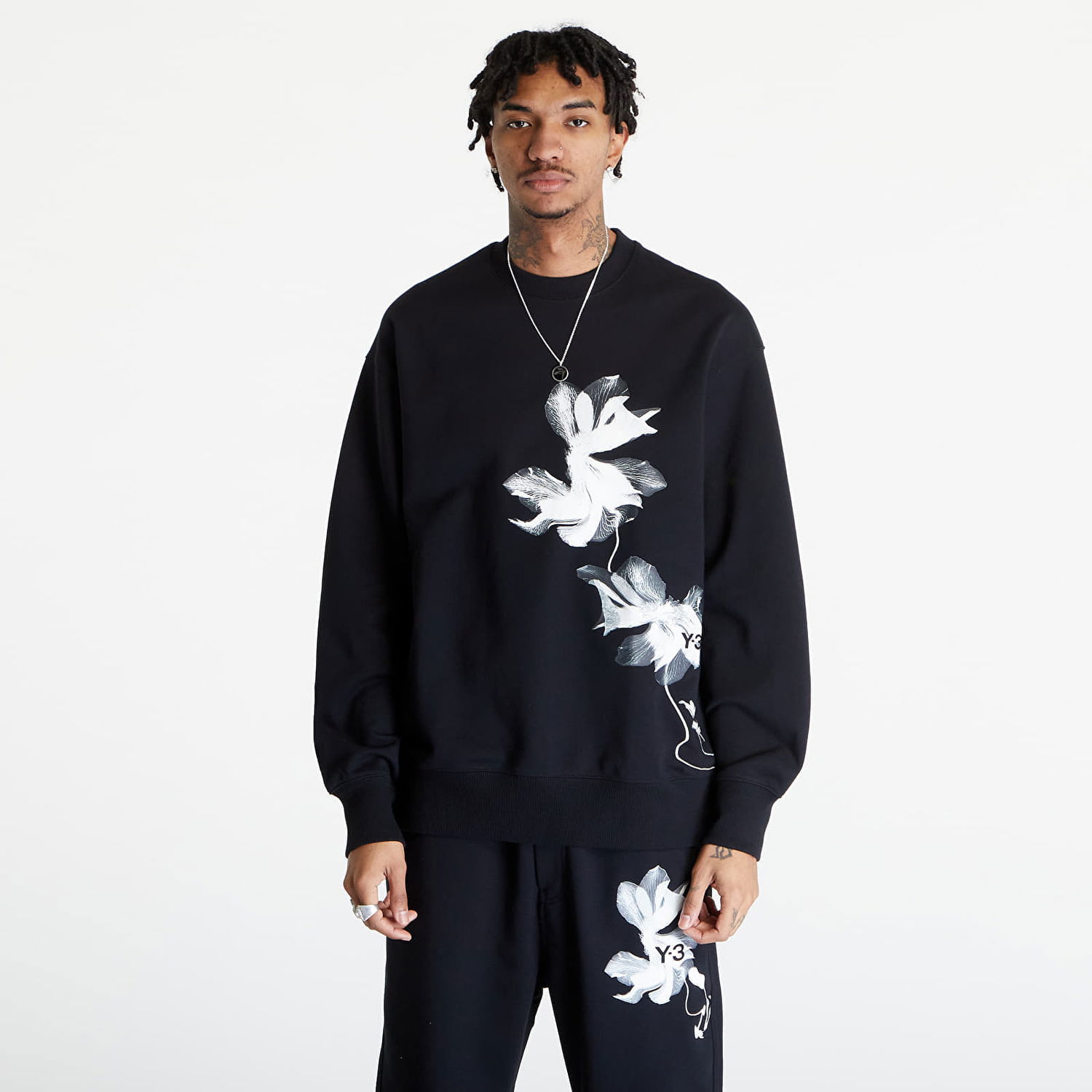 Mikina Y-3 Graphic French Terry Crewneck Sweatshirt UNISEX Čierna | IN4337, 0