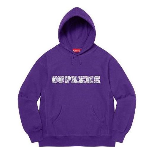 Mikina Supreme Lace Print Hooded Sweatshirt Fialová | SUP-SS22-168