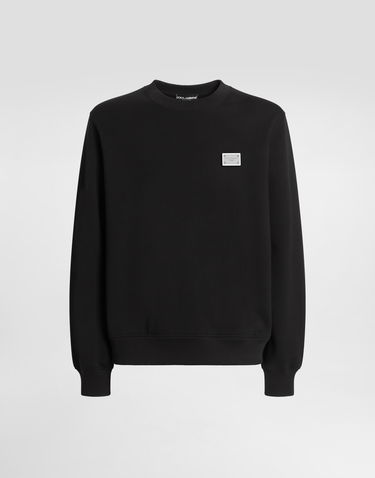 Mikina Dolce & Gabbana Dolce & Gabbana Cotton Sweatshirt With Metal Tag Čierna | G9ABJTG7N7BN0000, 0