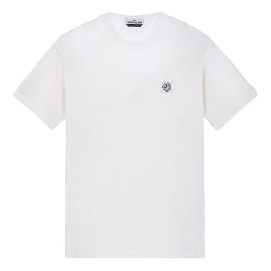 Tričko Stone Island Compass Badge T-Shirt Biela | 101523757-A0001