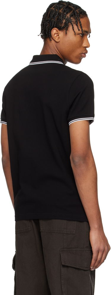 Polo tričko Moncler Moncler Cotton Piquet Polo with Striped Trim Čierna | K10918A0003184556, 2