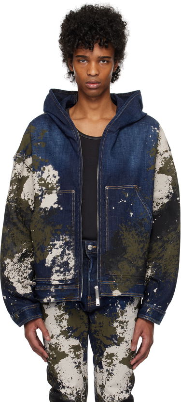 Mikina DSQUARED2 Dsquared2 Workwear Zipped Denim Jacket Modrá | S74AM1559_S30664, 0