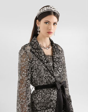 Košeľa Dolce & Gabbana Lame Lace Belted Vanity Shirt Rôznofarebný | F5R56TILMCFS0998, 3