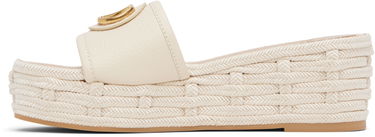 Starostlivosť o obuv Valentino Valentino Garavani VLogo Signature Espadrille Wedge Sandals Béžová | 6W0S0LY8DTW, 2