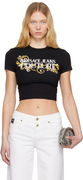 Versace Jeans Couture Crystal Outline Barocco Cropped T-Shirt