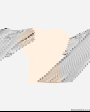 Tričko Jean Paul Gaultier Ribbed Logo Patch Baby T-Shirt Béžová | 26-01-W-TO429-J014 63, 0