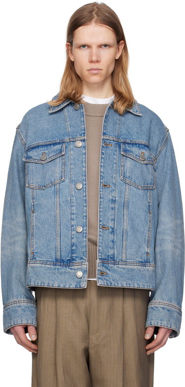 Bunda AMI AMI Paris Cotton Denim Trucker Jacket Modrá | HJK247.DE0046, 0