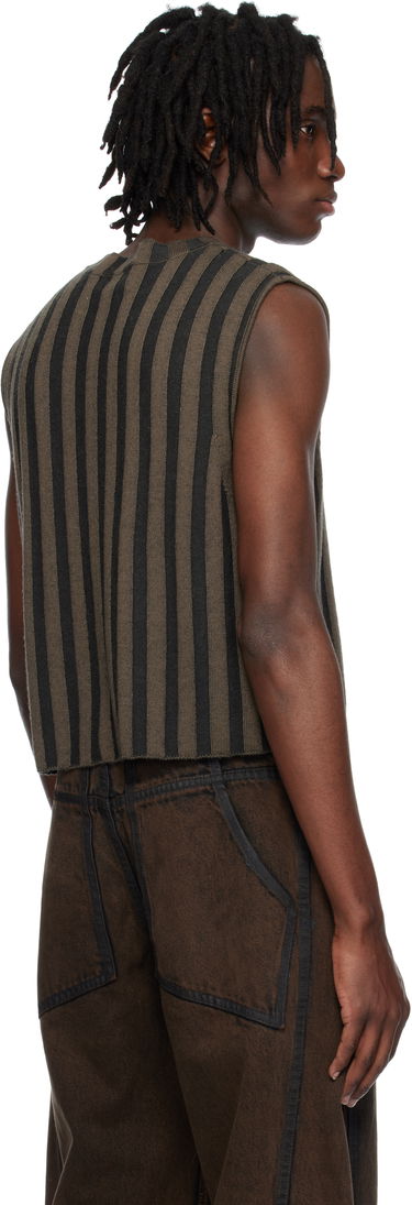 Sveter Eckhaus Latta Eckhaus Latta Striped Knit Vest Zelené | 8025-EL-PS25-B - BOG, 2
