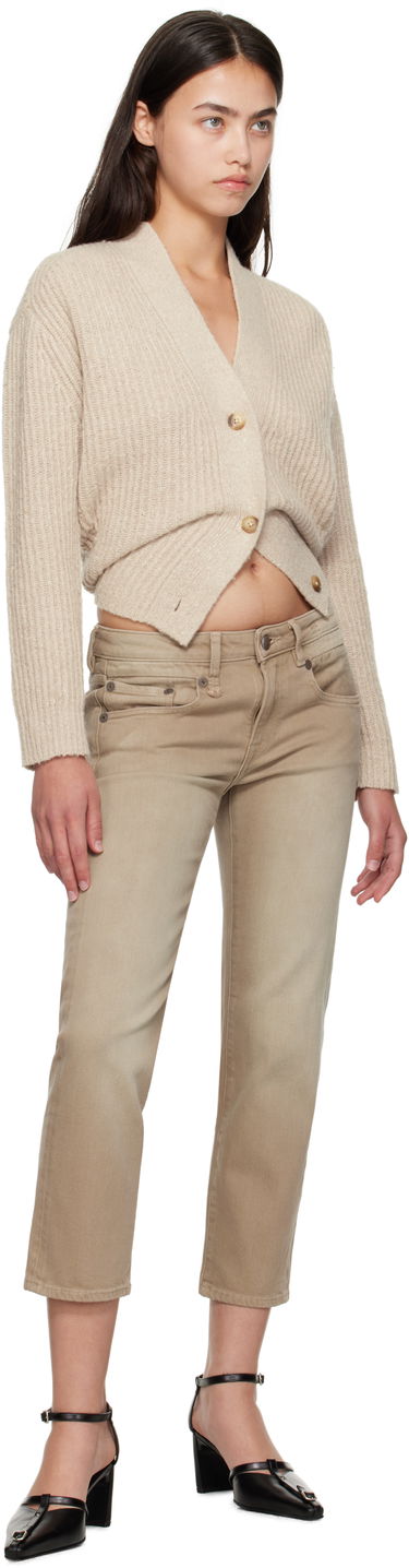 Sveter R13 R13 Split Hem Ribbed Cardigan Béžová | R13WY296-Y211A, 3