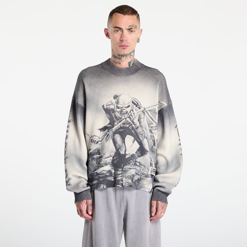 Sveter Represent Clo REPRESENT x Iron Maiden Trooper Knit Sweater Šedá | MLM100574-46