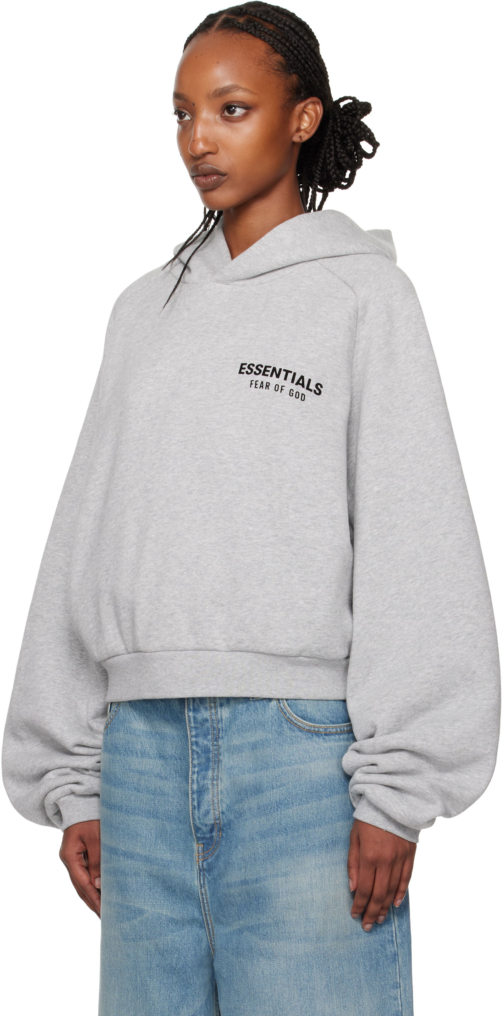 Fleece Cropped Hoodie by ESSENTIALS