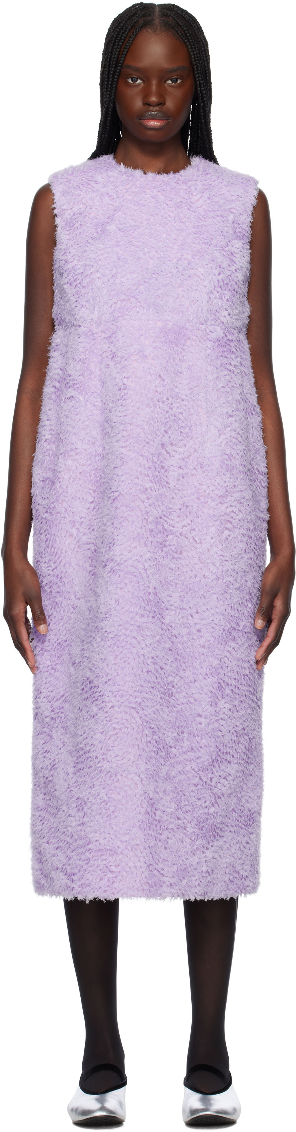 Šaty Comme des Garçons Comme des Garçons Tulle Tape Embroidery Midi Dress Fialová | GO-O004-051-1, 0