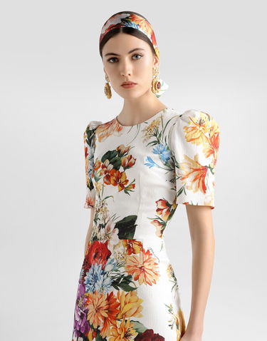 Šaty Dolce & Gabbana Dolce & Gabbana Bouquet-Print Cretonne Dress Rôznofarebný | F6TYCTFSRQUHA5PC, 3