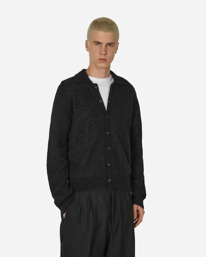 Sveter OUR LEGACY Fuzzy Alpaca Evening Polo Cardigan Čierna | M4213ECFSE 001