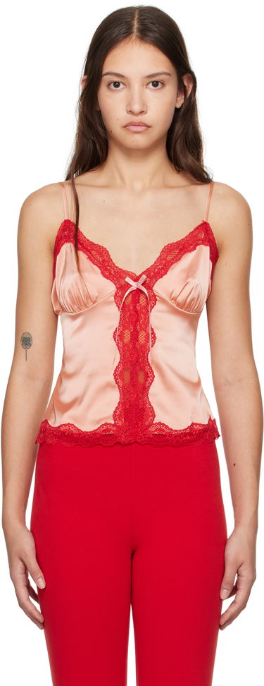 Tielko GUIZIO Guizio Blair Lace-Trim Satin Camisole Ružová | H24113W022, 0